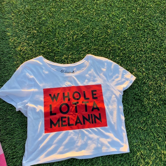 Tops - Whole lotta melanin printed crop tee shirt